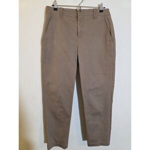Vince Women's Sz 8 Brown Coin Pocket Cotton Stretch Cropped Chino Pants Preppy